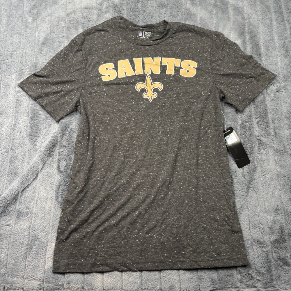 NFL Team Apparel New Orleans Saints Sleepwear T-Shirt Gray Heather Mens Medium